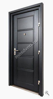 Металлическая входная дверь черная 860*2050 ЧДД-024 - купить от производителя Мосдвери Металлическая входная дверь черная 860*2050 ЧДД-024